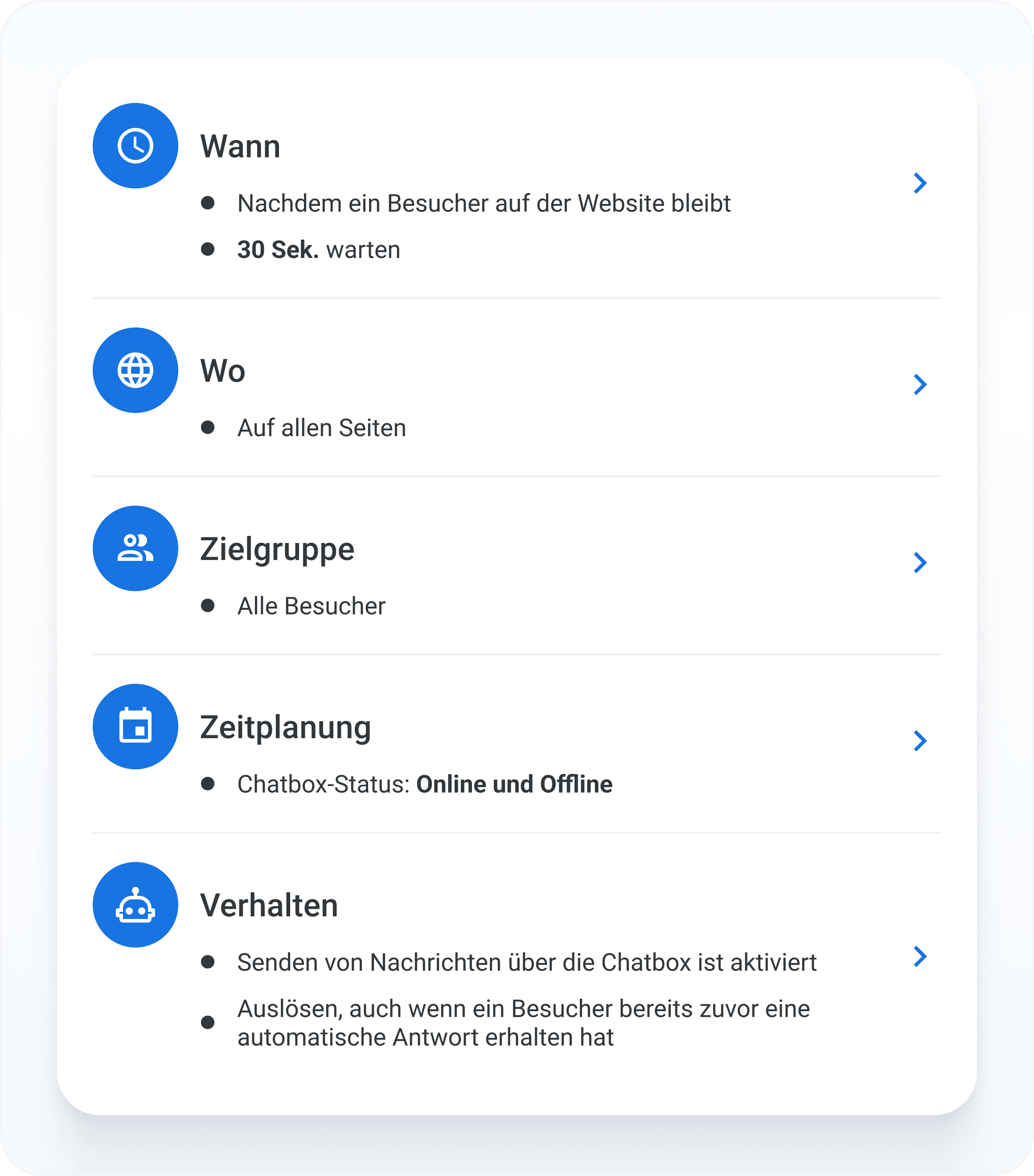 Chatbot-Ersteller erweiterte Einstellungen