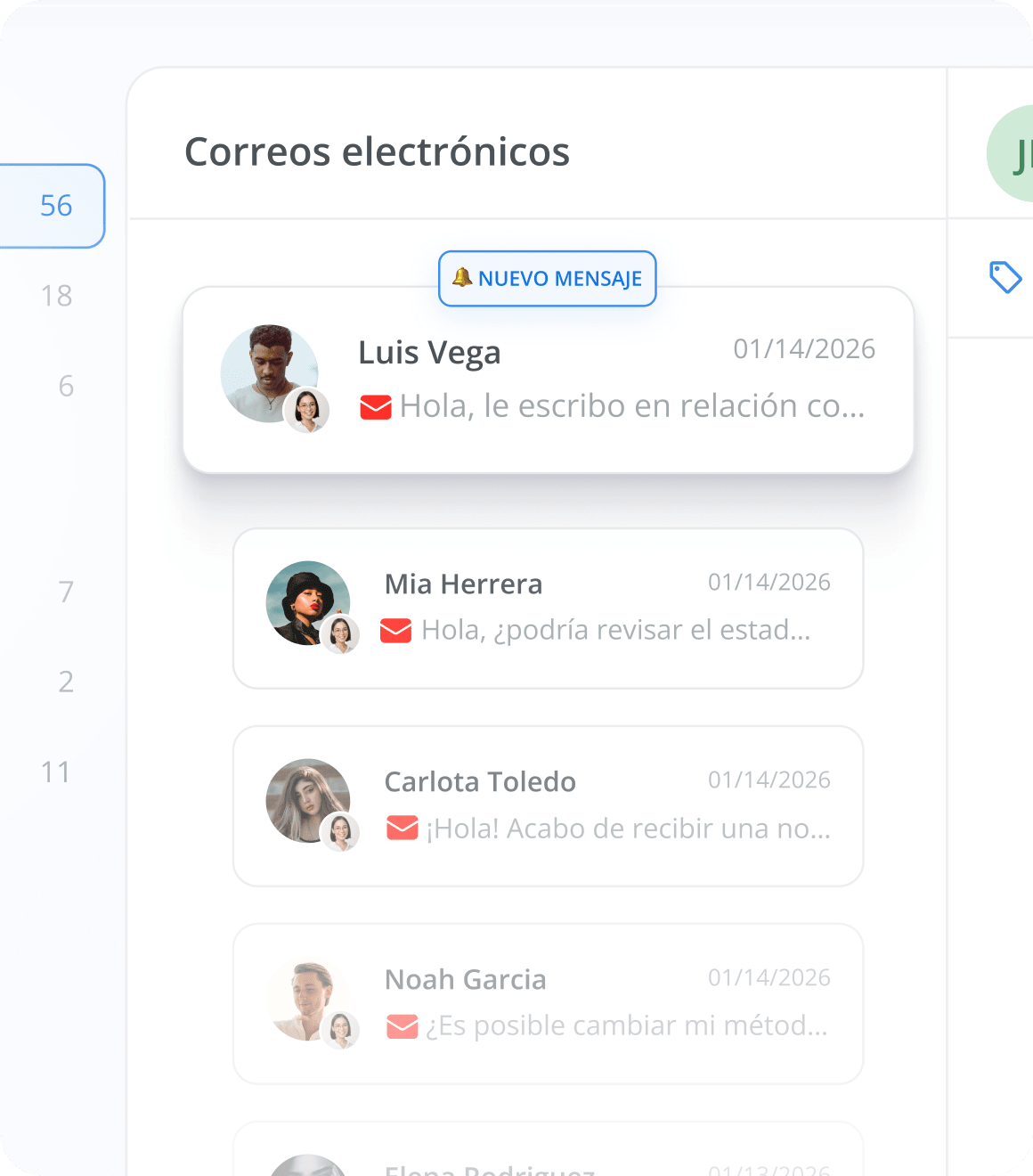 Bandeja de entrada unificada de email