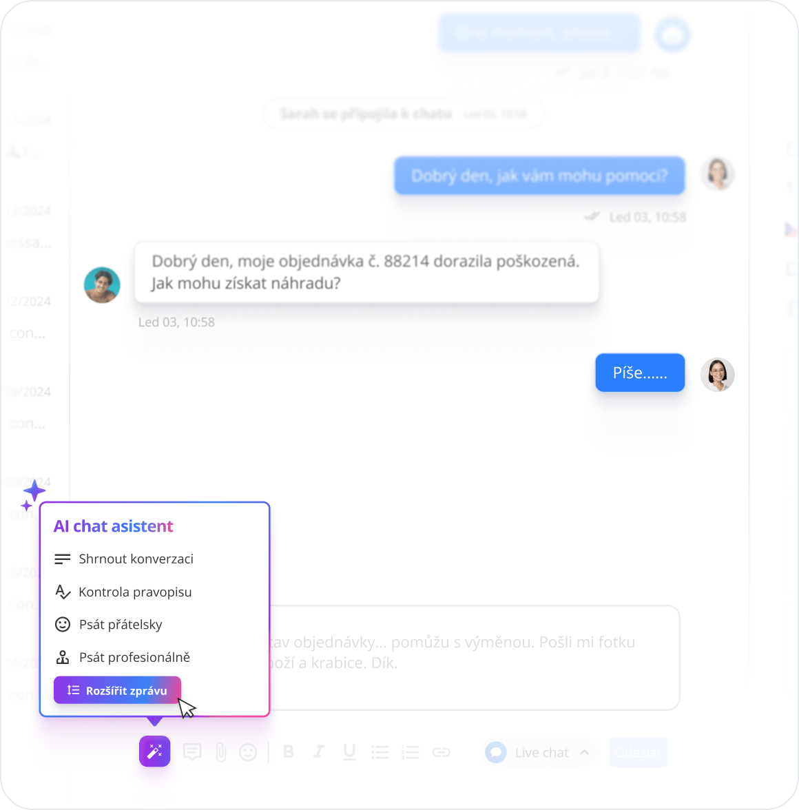 AI Chat Asistent - Zrychlete svou dobu odezvy na polovinu
