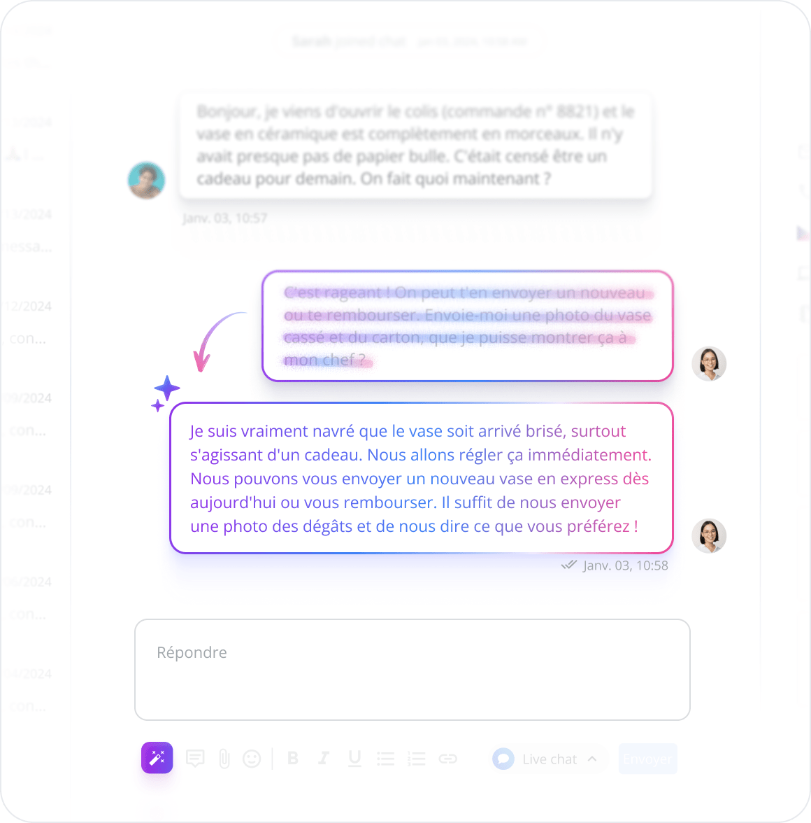 Assistant de réponse AI - Définir un ton professionnel pour votre marque