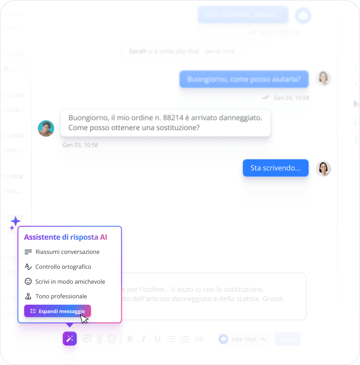 Assistente di risposta AI - Accelera il tuo tempo di risposta della metà