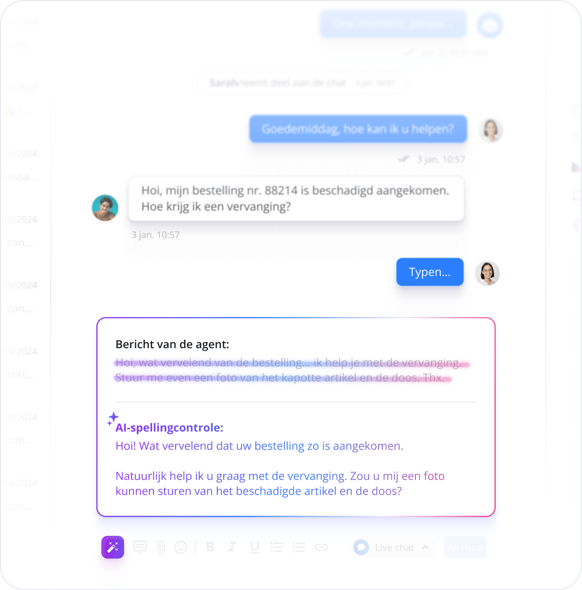 AI-antwoordassistent - Grammatica check