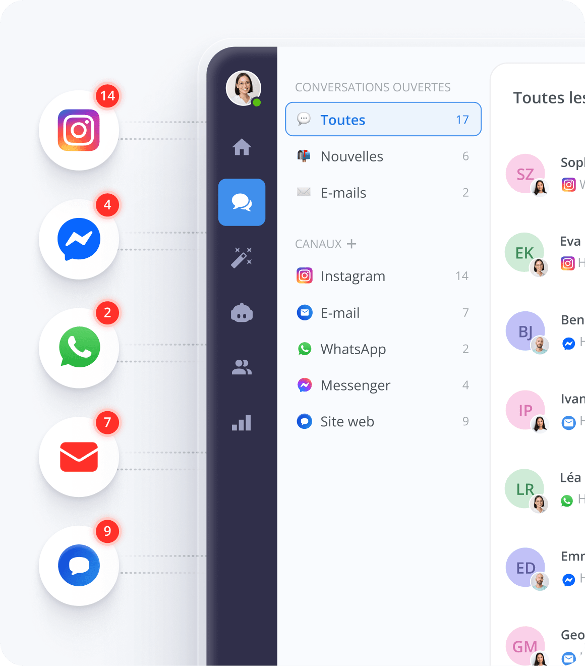 Laissez vos clients choisir s’ils veulent vous écrire sur Instagram ou un autre canal.