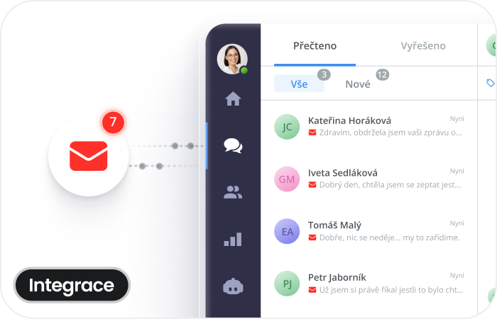 Emailová integrace ve Smartsupp dashboardu