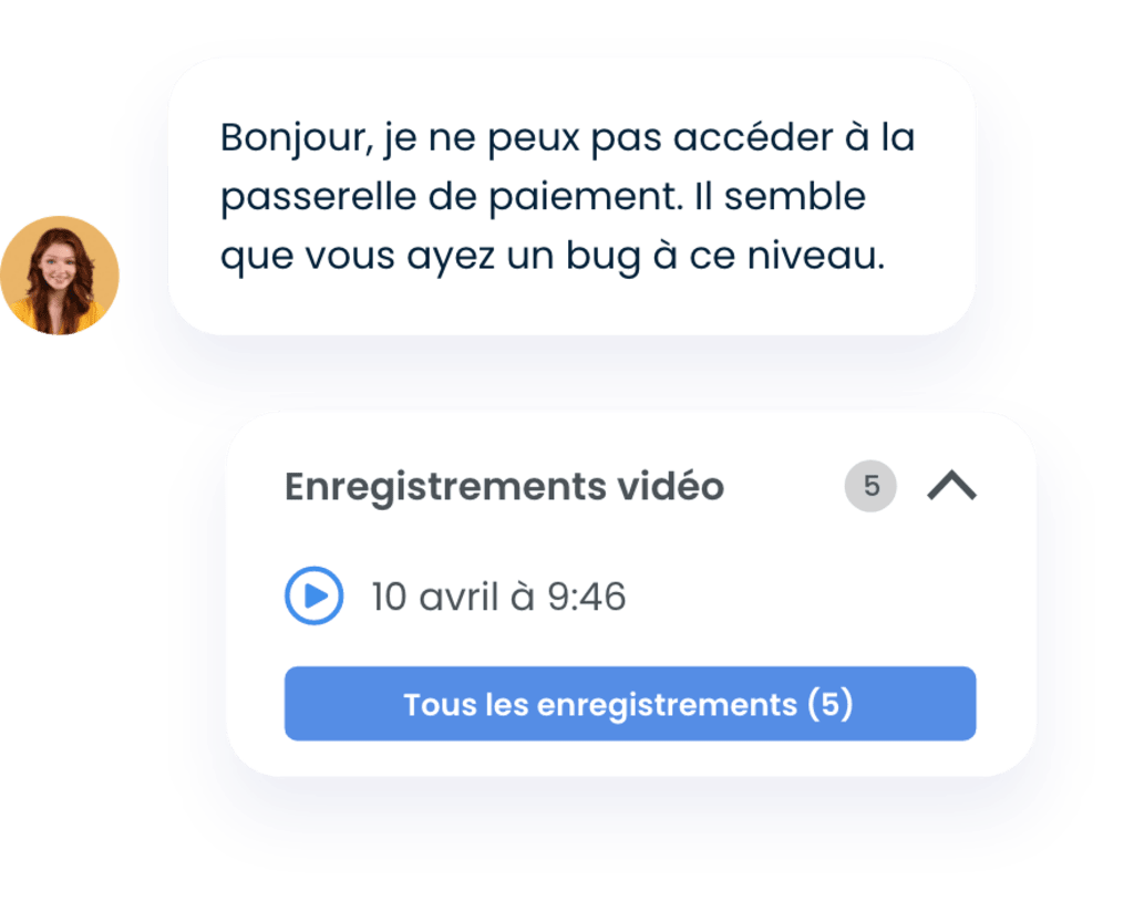 Une femme demandant de l'aide et une boîte contenant des enregistrements vidéo de son comportement à lire