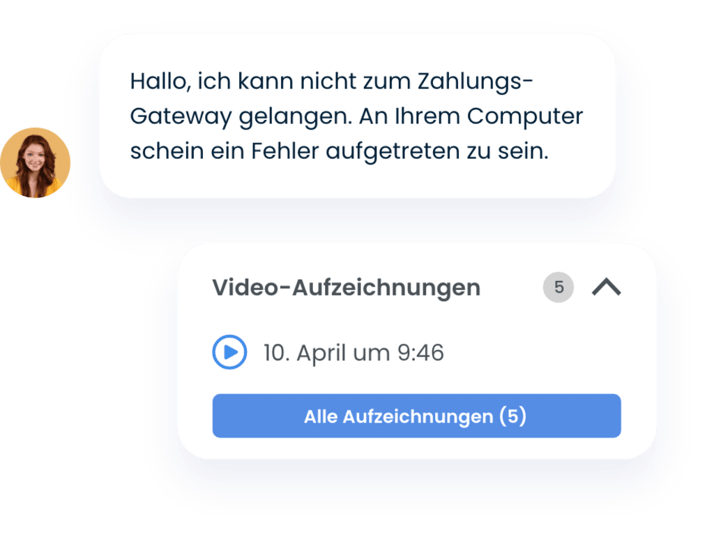 Frau sucht nach Hilfe und eine Box mit Video-Aufzeichnungen ihres Verhaltens zum Abspielen
