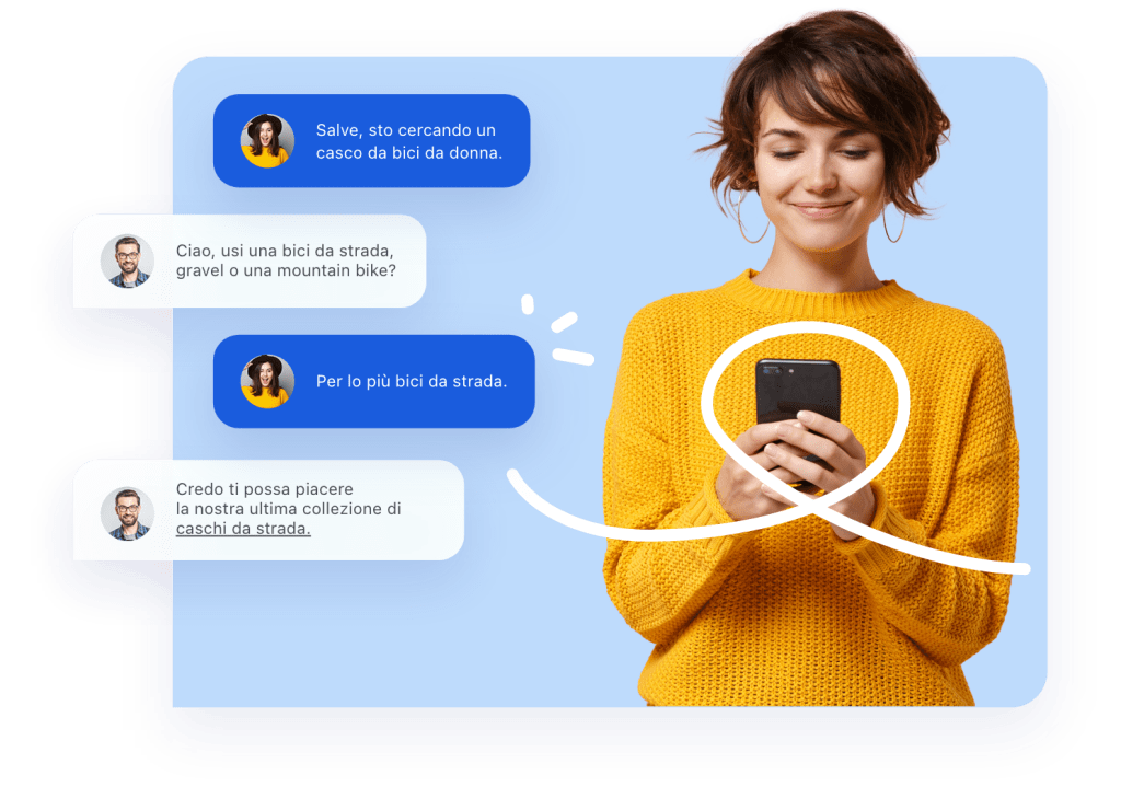 Esempio di conversazione via live chat