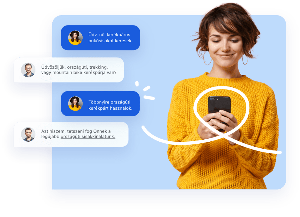 Simple live chat conversation example