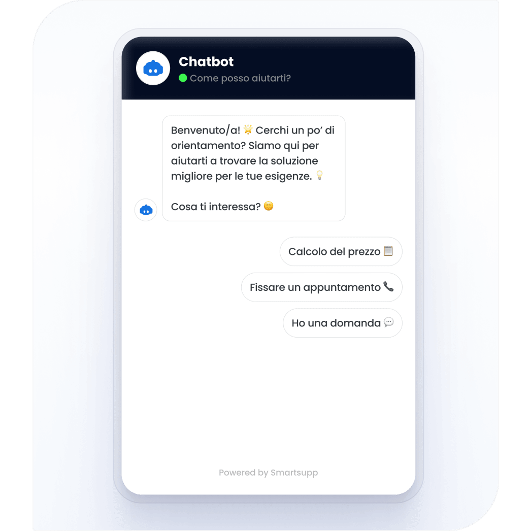 Smartsupp chatbot per Servizio