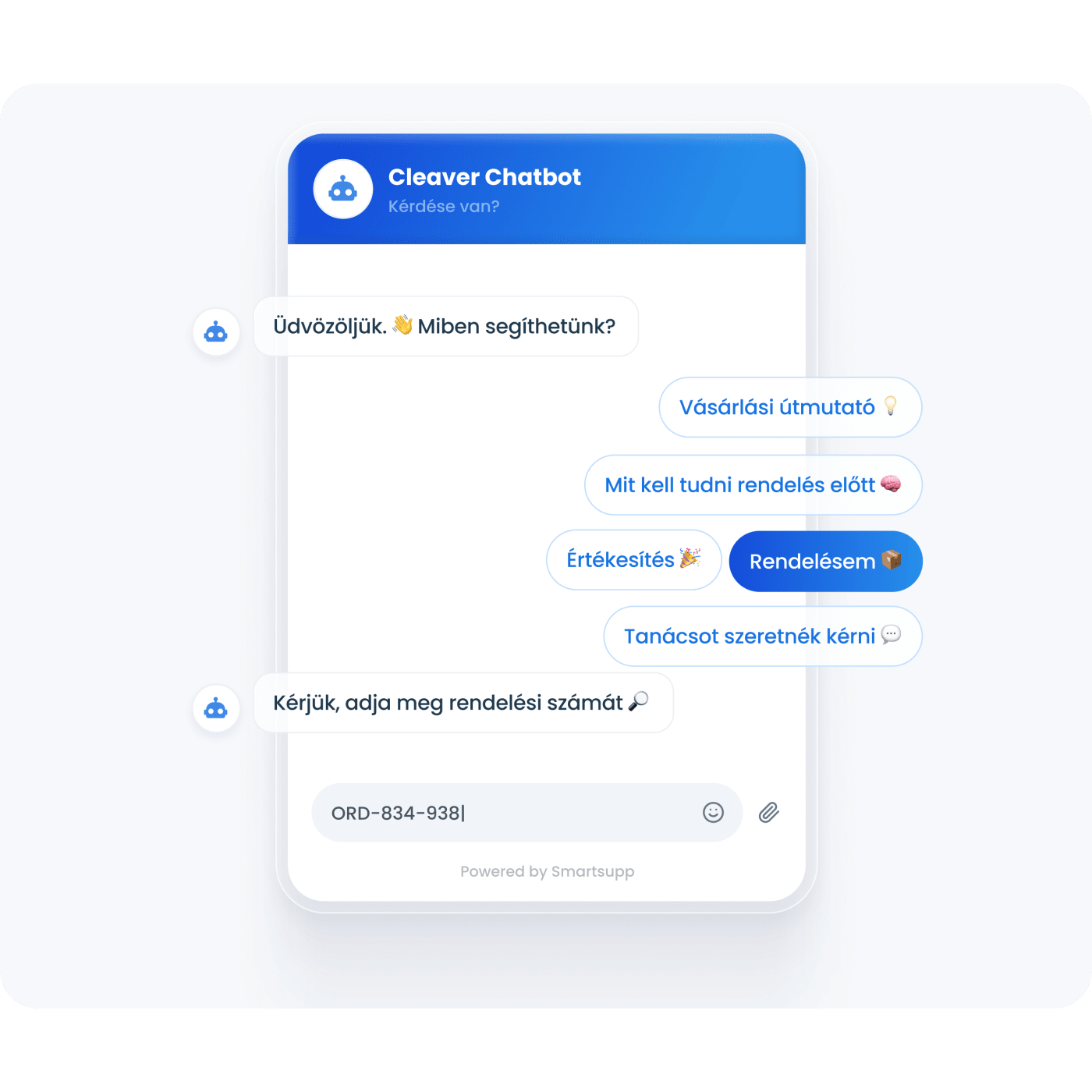 Smartsupp Chatbot folyamat
