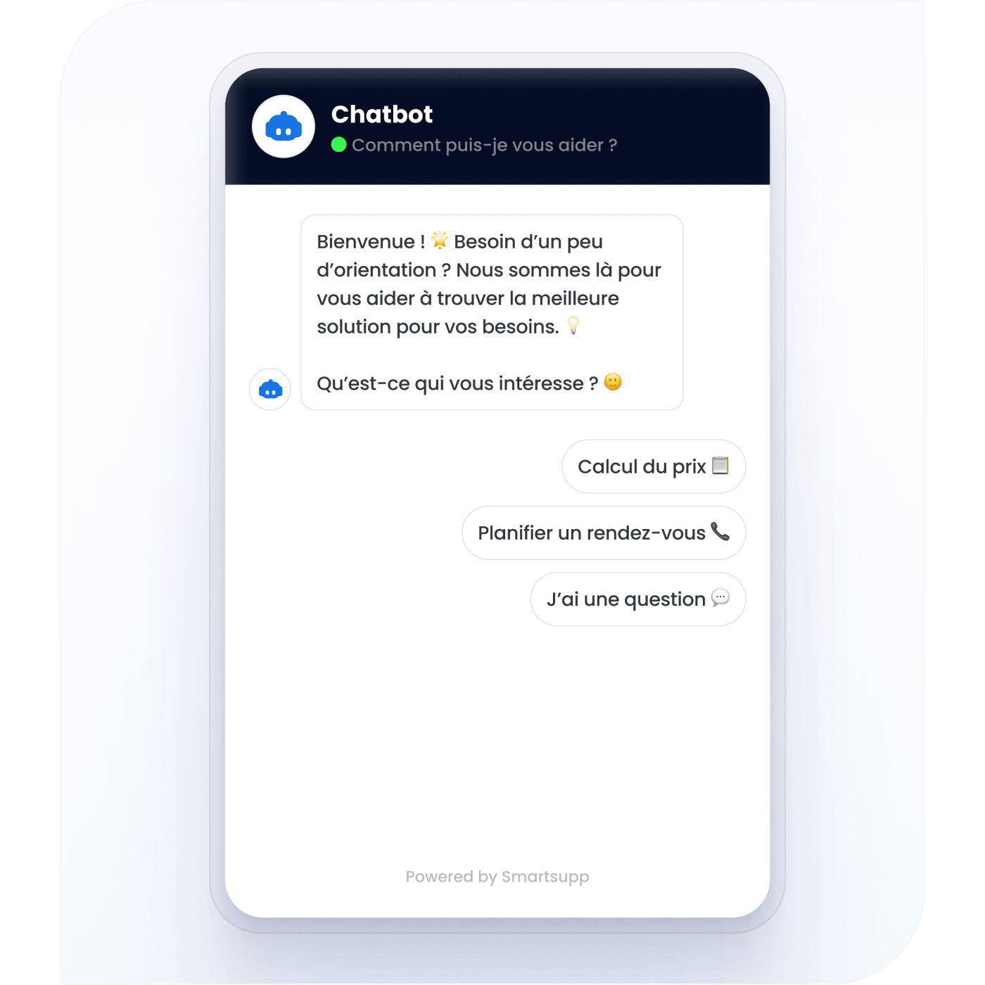 Smartsupp Chatbot pour le service