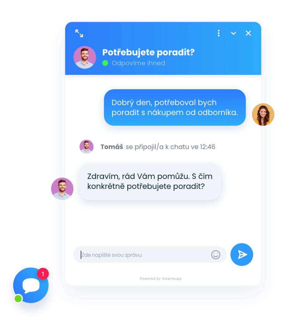 Konverzace se zákazníkem pomocí live chatu 