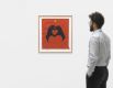 <p><b>Walter Dahn<br />
</b><i>Untitled</i>, 2006<br />
Tempera and silkscreen on linen with sticker <br />
50 × 46 cm | 19 3/4 × 18 inches<br />
60 × 55.7 cm | 23 5/8 × 22 inches (framed)</p>