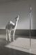 <p><b>John Baldessari<br />
</b><i>Camel (Albino) Contemplating Needle (Large)</i>, 2013<br />
Fiberglass, aluminum, stainless steel, acrylic and paint<br />
Camel: 271.7 &times; 81.2 &times; 269.2 cm | 106 &times; 107 &times; 31 1/2 inches<br />
Needle: 320 &times; 13 &times; 13 cm | 126 1/2 &times; 4 &times; 3 inches<br />
Edition of 3 + 3 AP</p>

