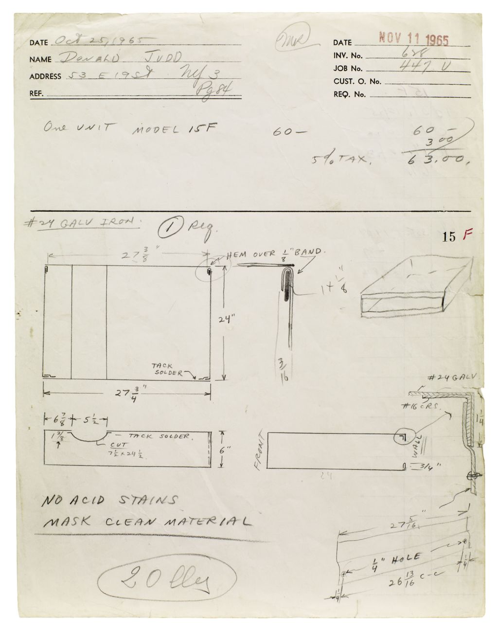 Donald Judd – Working Papers: Donald Judd Drawings, 1963 – 93 – Berlin