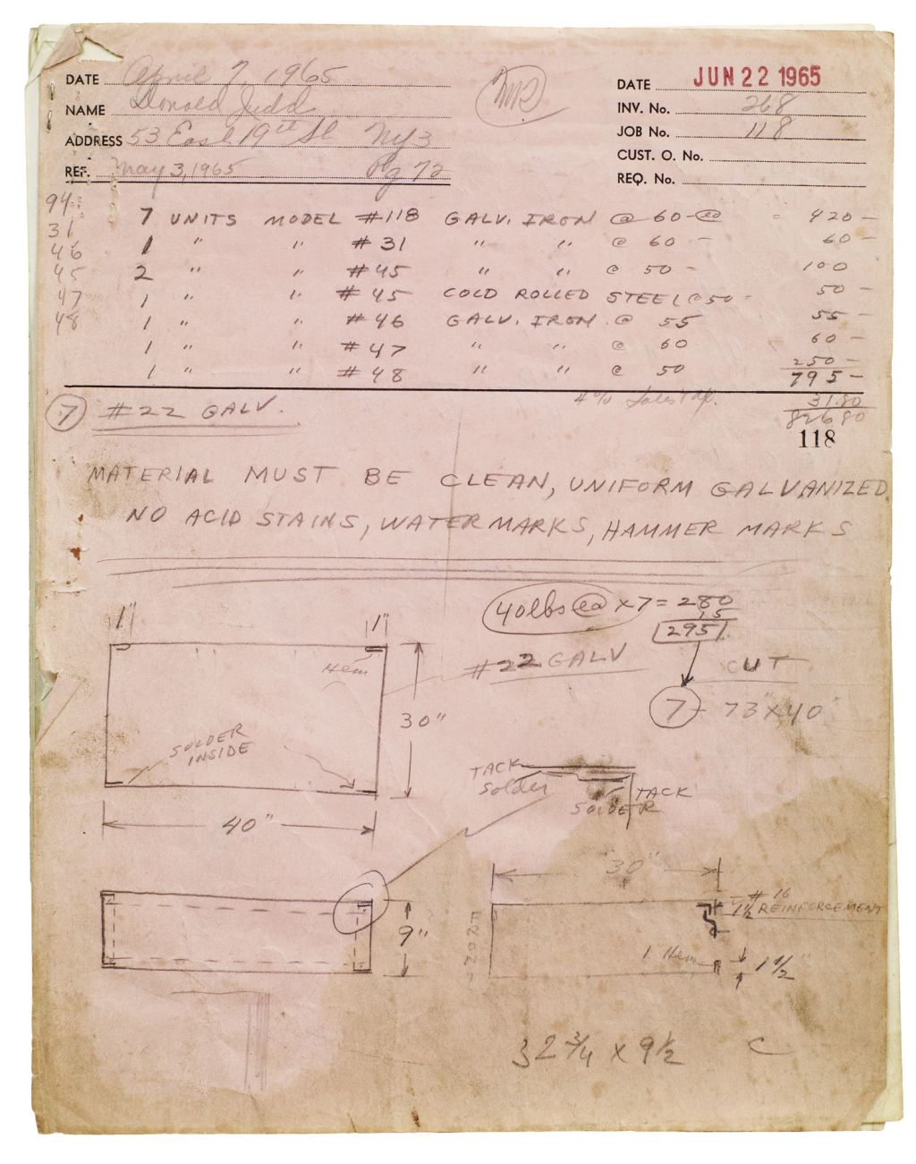 Donald Judd – Working Papers: Donald Judd Drawings, 1963 – 93 – London