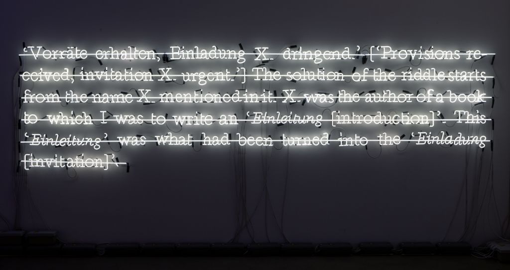 Joseph Kosuth – Amnesia: various, luminous, fixed. – London
