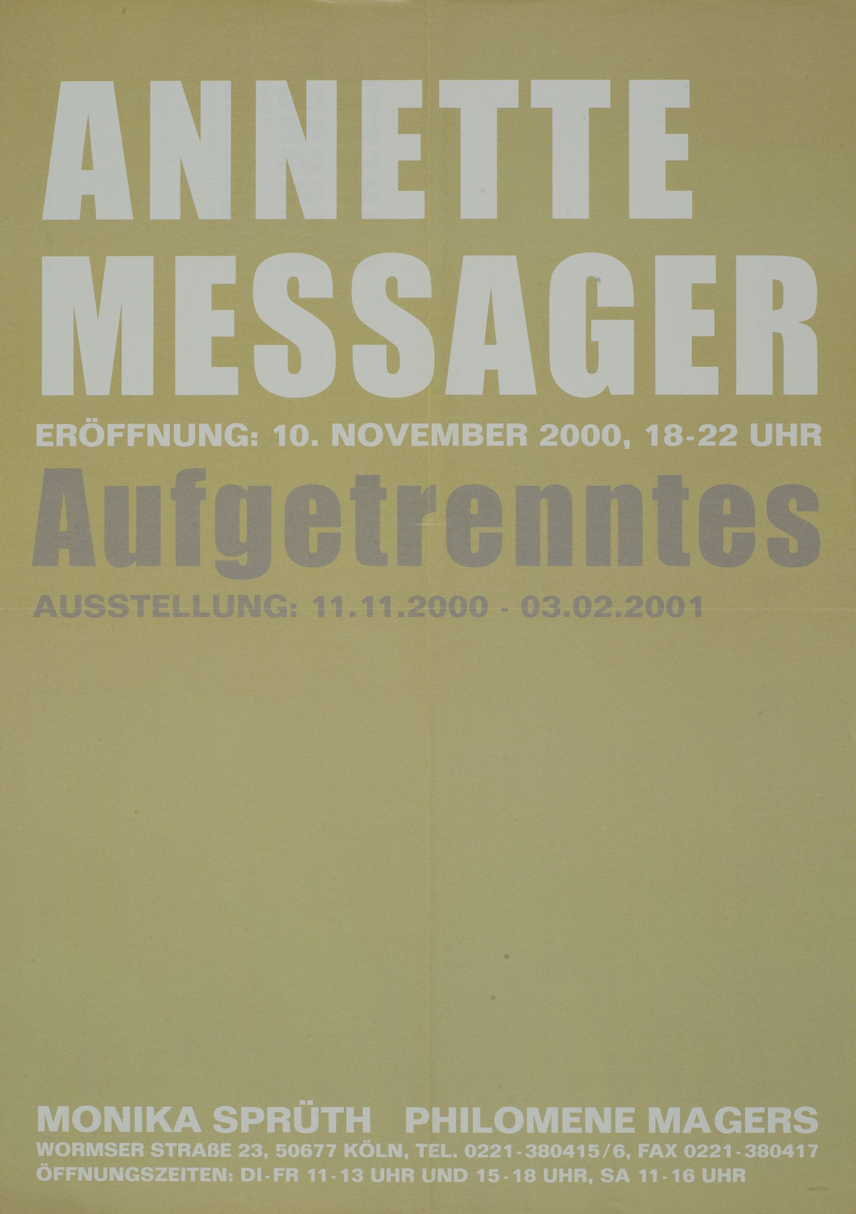 Annette Messager - Aufgetrenntes - Cologne – Sprüth Magers