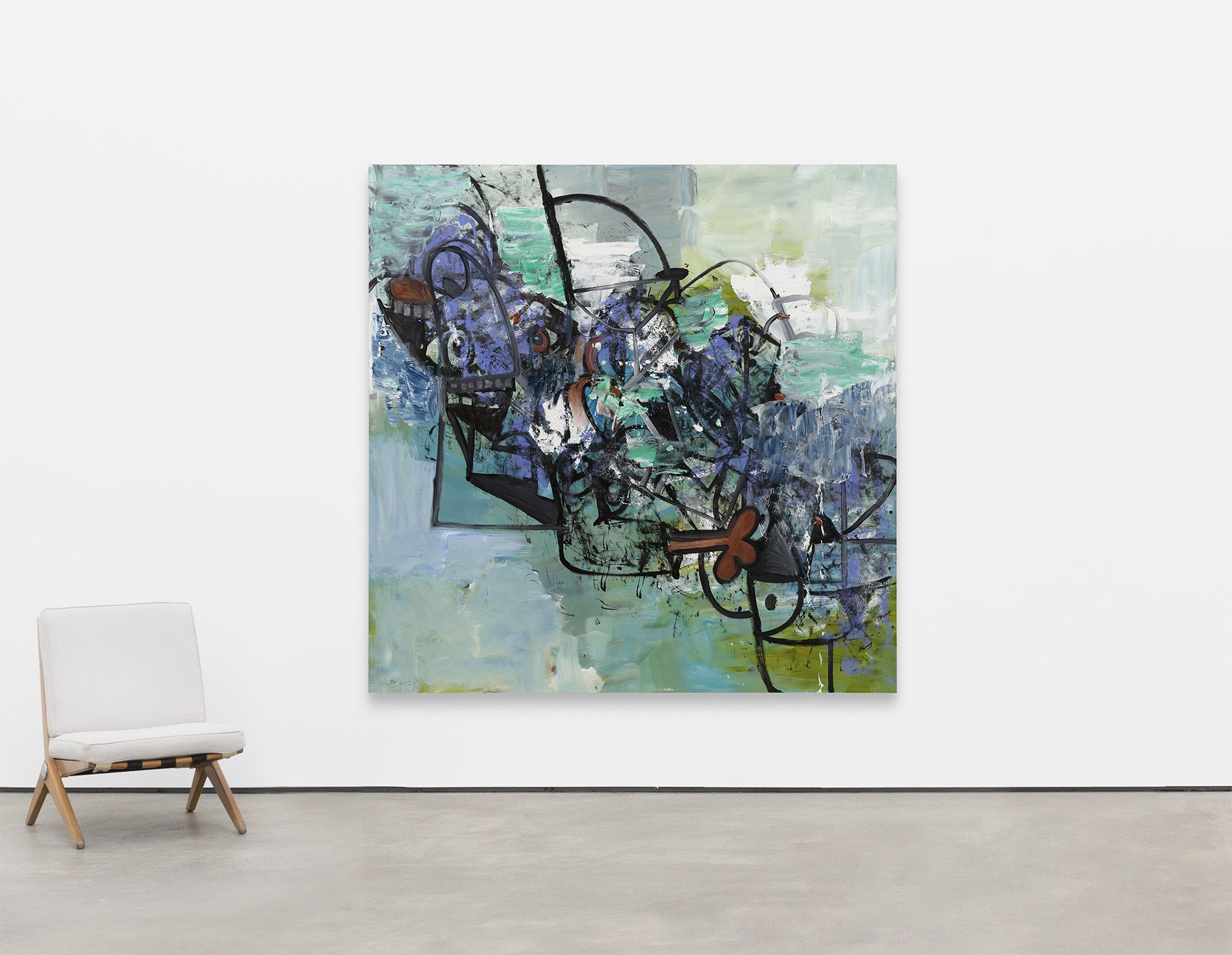 <p><b>George Condo<br />
</b><i>Composition in Green</i>, 2024<br />
Acrylic, oil, and crayon on linen<br />
203.2 &times; 203.2 cm | 80 &times; 80 inches</p>
