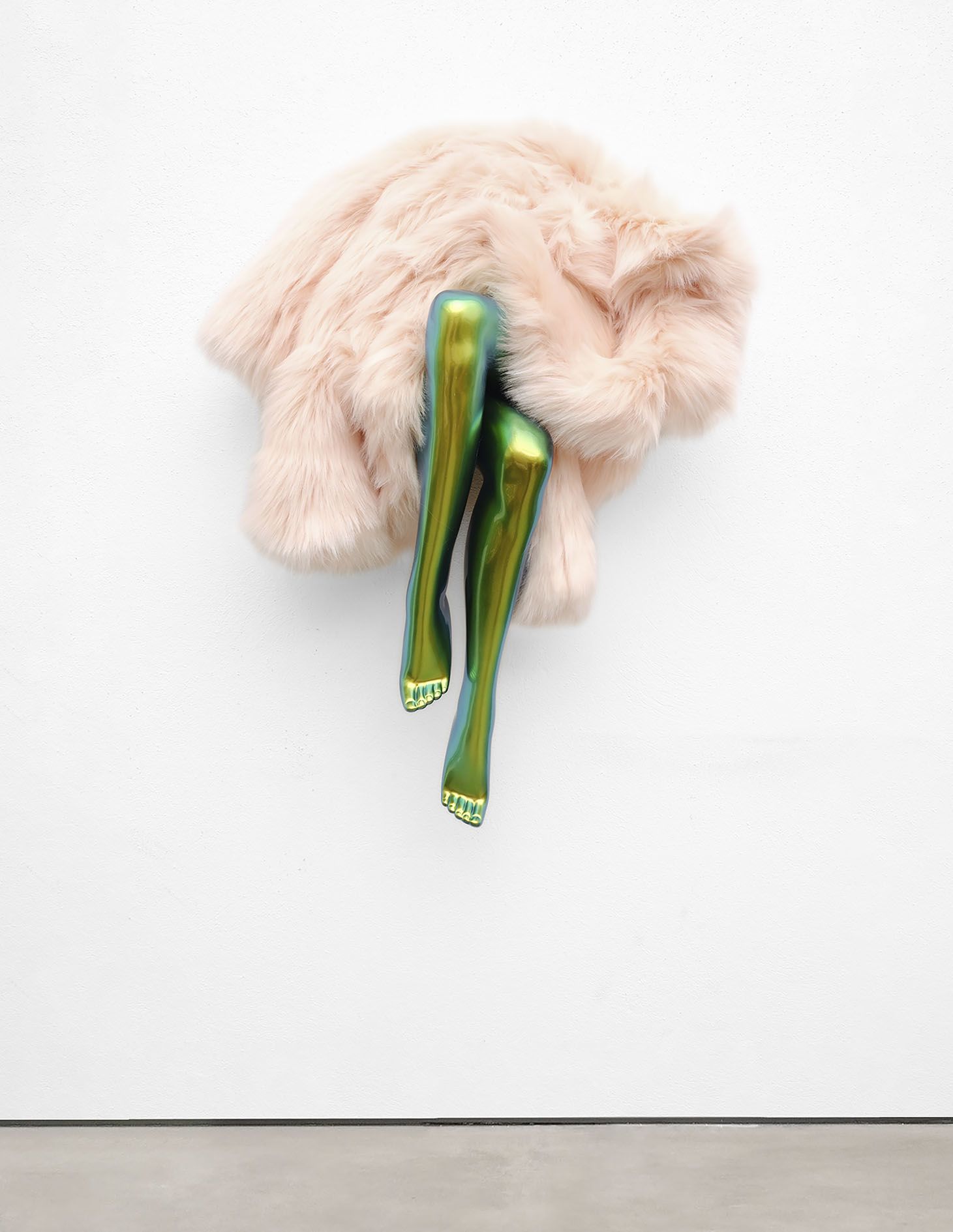 <p><b>Sylvie Fleury<br />
</b><i>Come and Stay with Me</i>, 2025<br />
Mannequin legs, car paint, faux fur coat<br />
95 &times; 80 &times; 40 cm | 37 3/8 &times; 31 1/2 &times; 15 3/4 inches</p>
