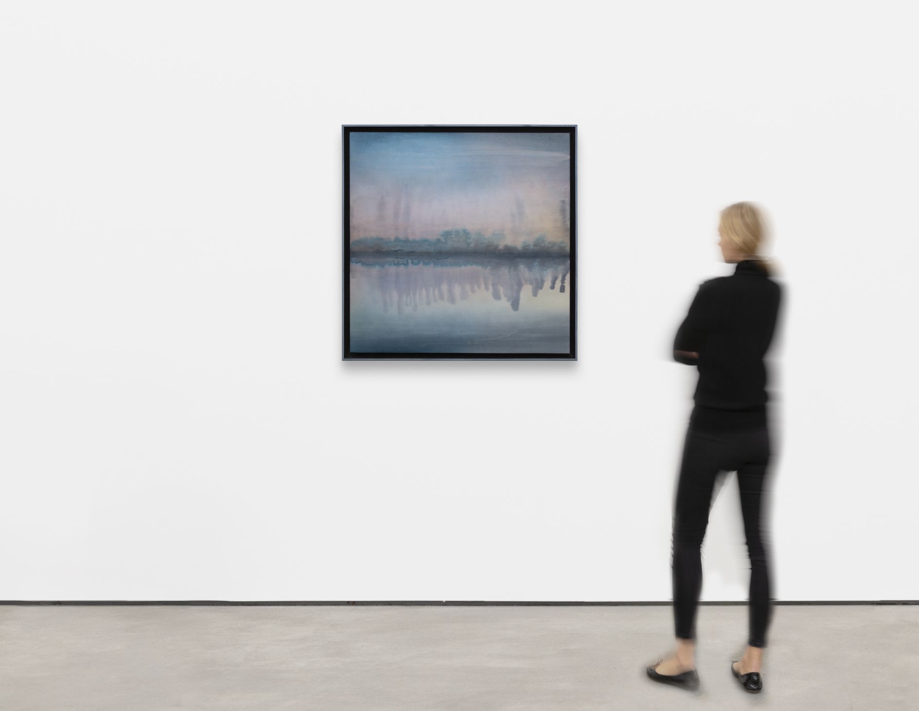 <p><b>Robert Elfgen<br />
</b><i>Chin Blu</i>, 2026<br />
Metallic spray paint, wood stain and ink on wood, artist frame<br />
95 &times; 95 &times; 4 cm | 37 3/8 &times; 37 3/8 &times; 1 5/8 inches</p>
