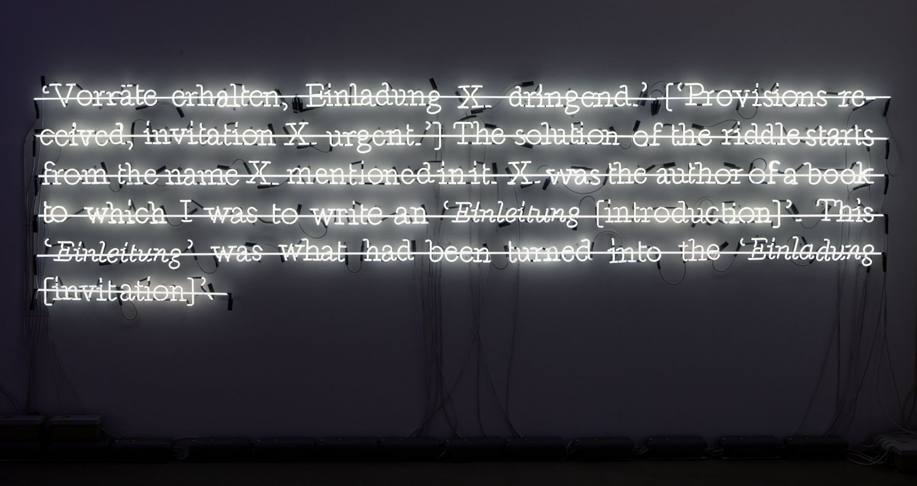 Joseph Kosuth – Amnesia: various, luminous, fixed. – London