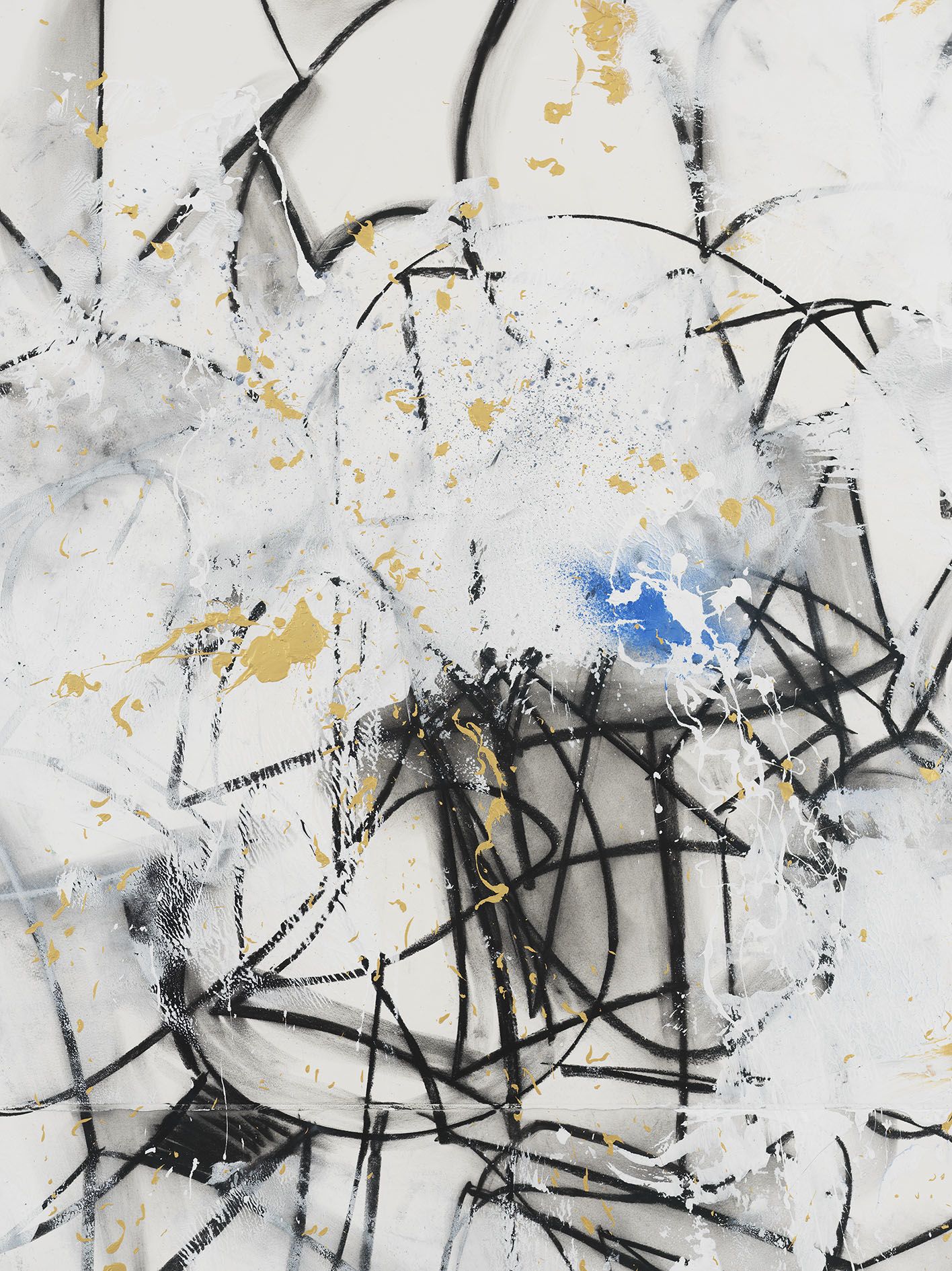 <p><b>George Condo<br />
</b><i>Centrifuge</i>, 2024<br />
Pastel, gesso, metallic paint and thrown pigment on paper<br />
198.1 × 151.1 cm | 78 × 59 1/2 inches<br />
208.6 × 161.3 cm | 82 1/8 × 63 1/2 inches (framed)</p>