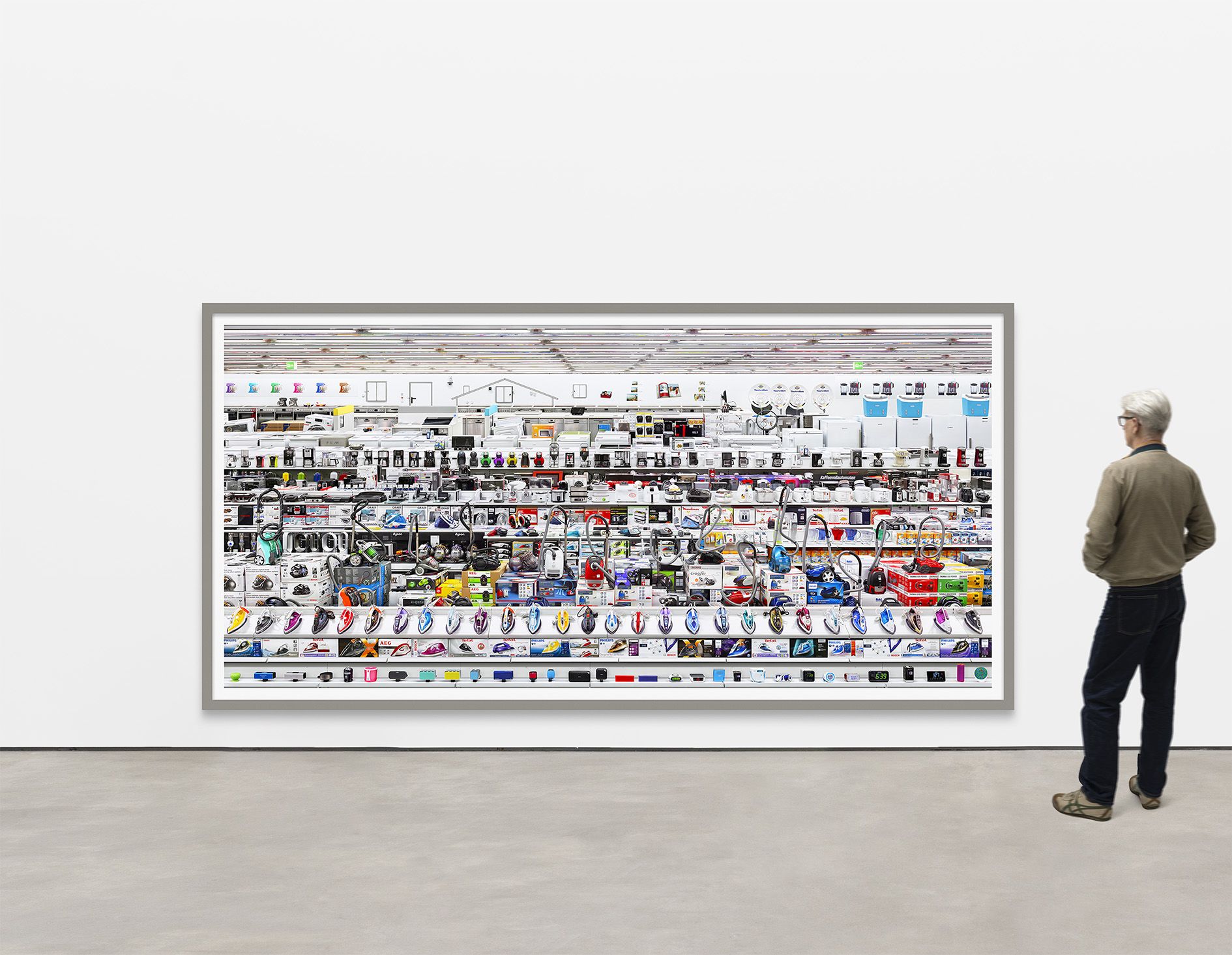 <p><b>Andreas Gursky<br />
</b><i>Mediamarkt</i>, 2016<br />
Inkjet-Print, Diasec<br />
184.2 × 367.2 × 6.2 cm | 72 1/2 × 144 5/8 × 2 3/8 inches (framed)<br />
Edition of 6</p>