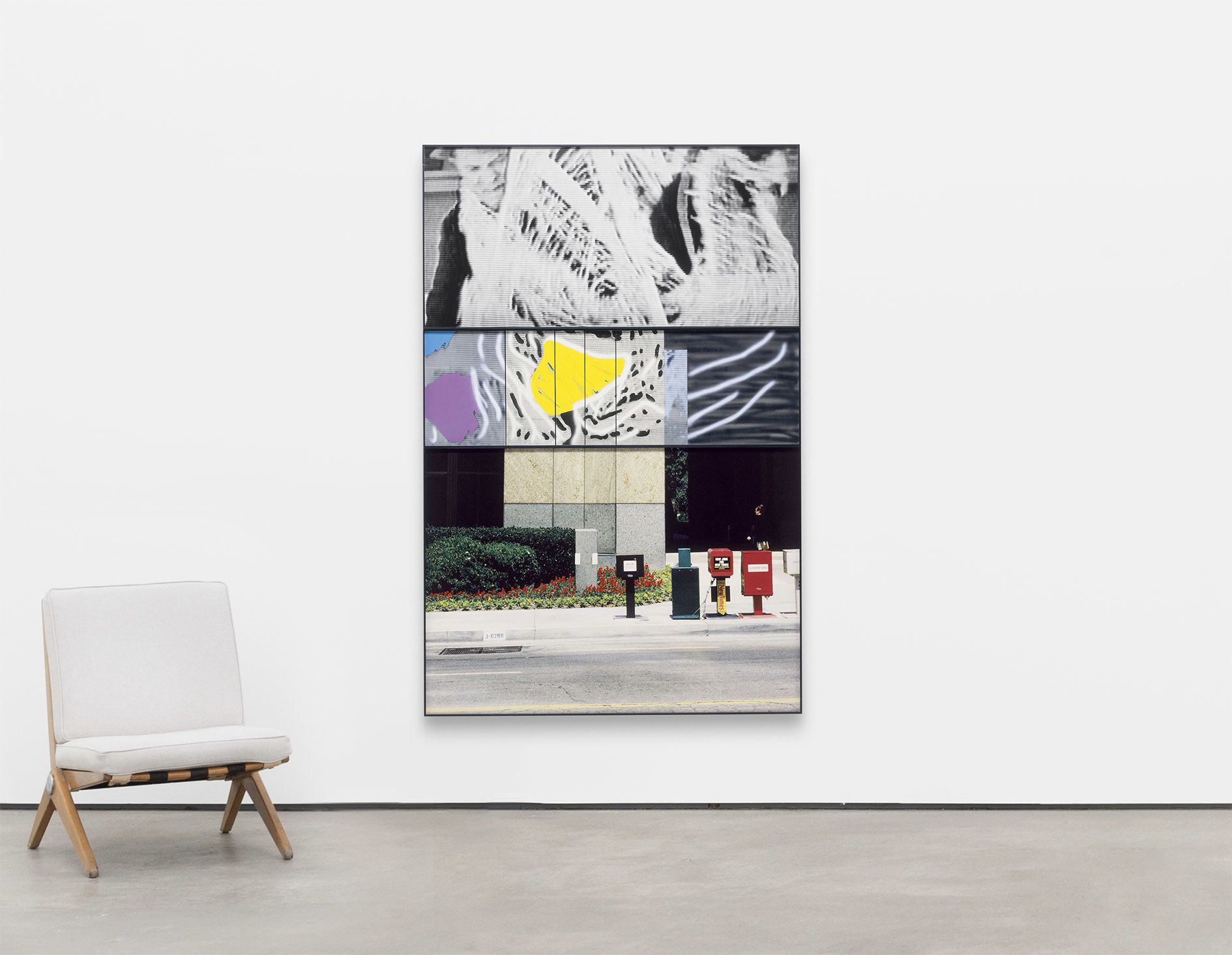 <p><b>John Baldessari<br />
</b><i>The Overlap Series: Man (Entangled In Net)/Street Scene</i>, 2001<br />
Three digital photographic prints (one with acrylic paint) mounted on foam PVC board<br />
183.8 × 122.6 cm | 72 3/8 × 48 1/4 inches</p>