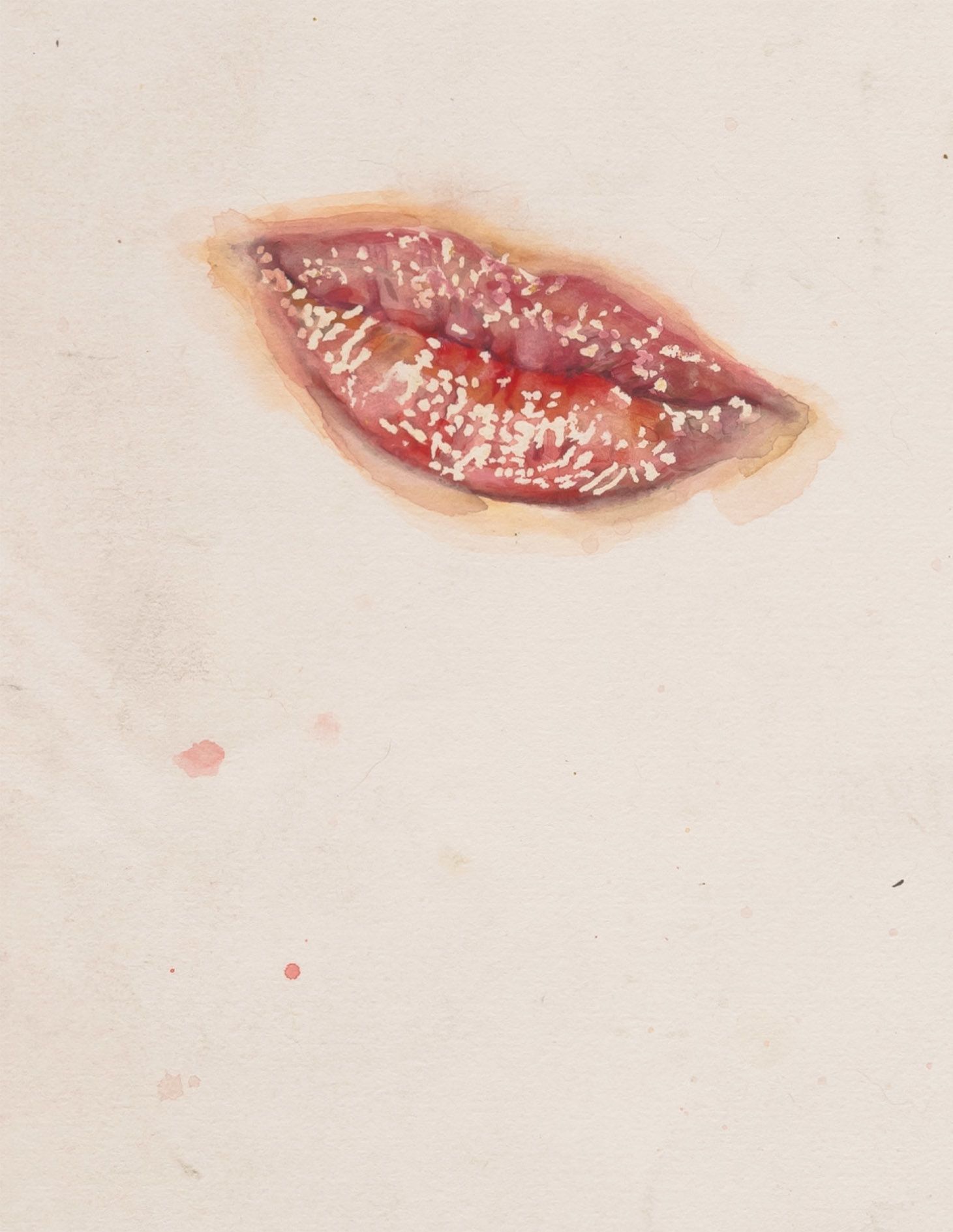 <p><b>Kaari Upson<br />
</b><i>Untitled (Lips)</i>, 2014–16<br />
Watercolor on paper<br />
64.8 × 57.8 cm | 25 1/2 × 22 3/4 inches<br />
72.1 × 65.4 × 5.1 cm | 28 3/8 × 25 3/4 × 2 inches (framed)</p>