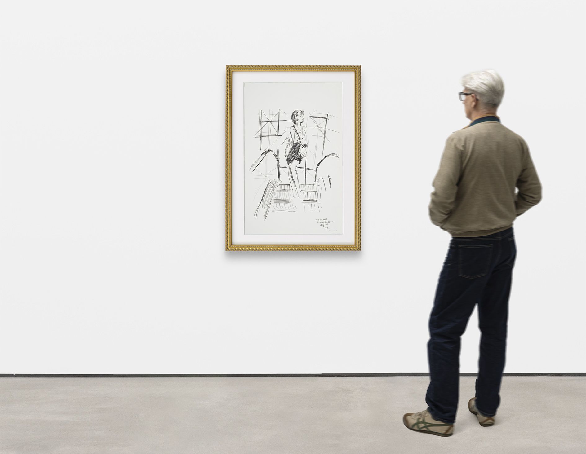 <p><b>Karen Kilimnik<br />
</b><i>Spying in Berlin</i>, 1988<br />
Crayon on paper<br />
89 × 58.5 cm | 35 × 23 inches<br />
110 × 79.5 × 6.5 cm | 43 1/4 × 31 1/4 × 2 5/8 inches (framed)</p>