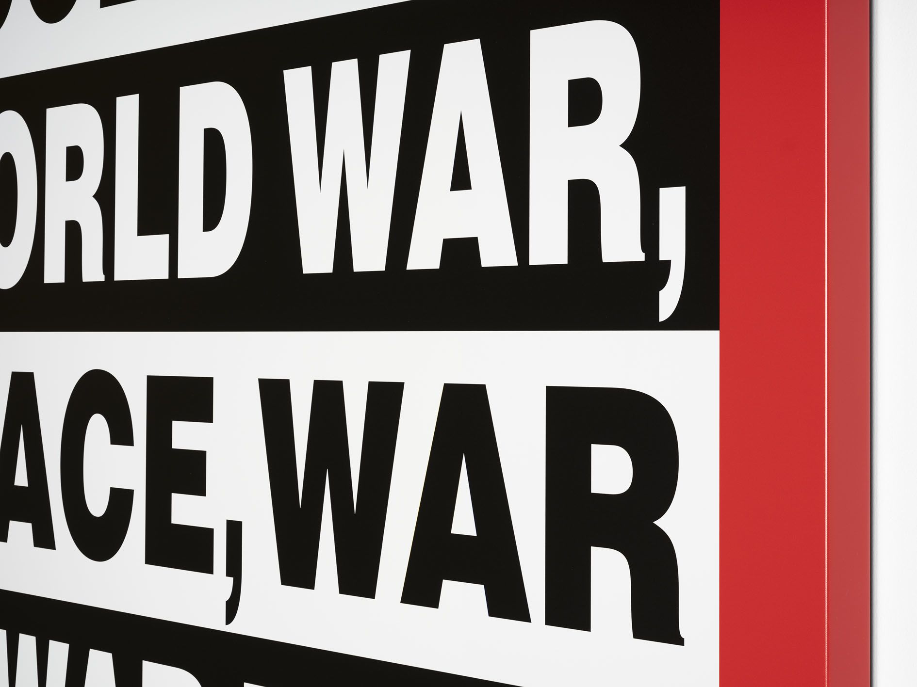 <p><b>Barbara Kruger<br />
</b><i>Untitled (WAR TIME, WAR CRIME)</i>, 2025<br />
Digital print on vinyl<br />
243.8 × 279.4 cm | 96 × 110 inches</p>