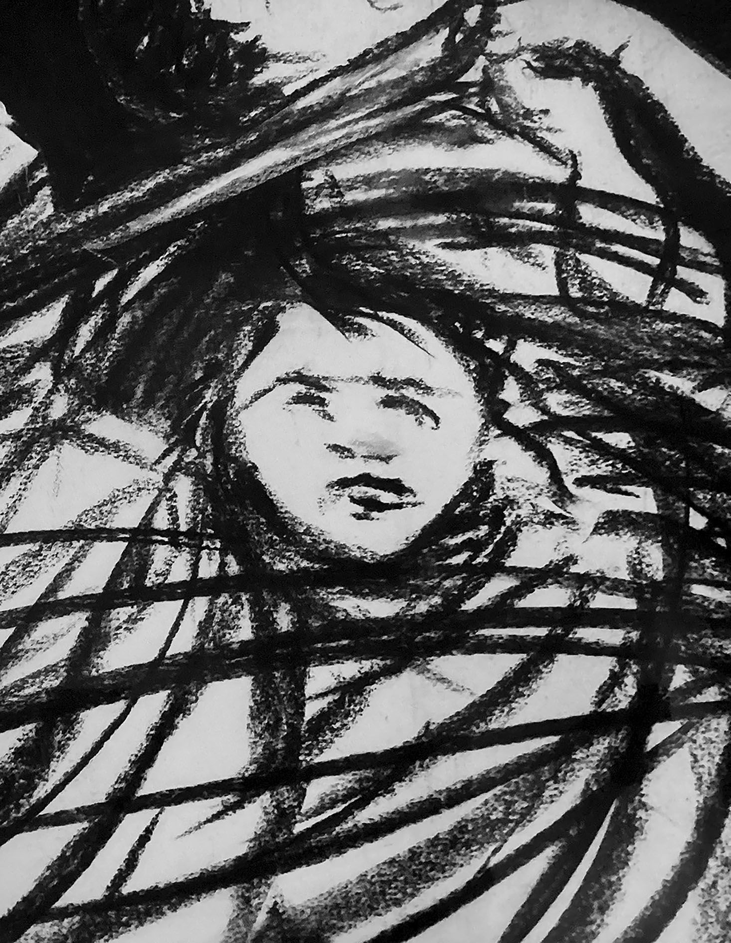 <p><b>Kara Walker<br />
</b><i>Charcoal Drawing</i>, 2001<br />
Charcoal on paper<br />
151.1 × 290.8 cm | 59 1/2 × 114 1/2 inches<br />
166.4 × 304.8 cm | 65.5 × 120 inches (framed)</p>
