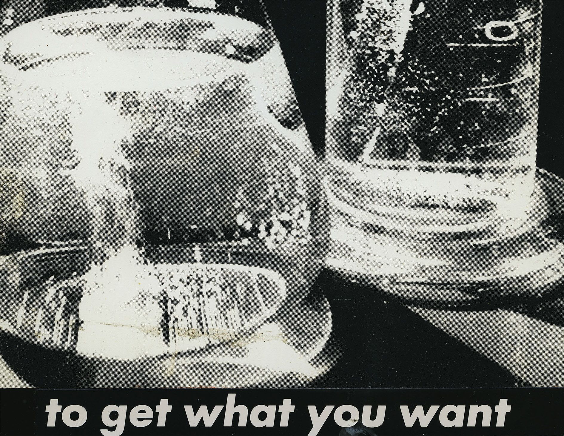 <p><b>Barbara Kruger<br />
</b><i>Untitled (You do what you can to get what you want)</i>, 1984<br />
Photograph and type on paper<br />
22.7 &times; 14.4 cm | 9 &times; 5 3/4 inches<br />
41.5 &times; 32 cm | 16 3/8 &times; 12 5/8 inches (framed)</p>
