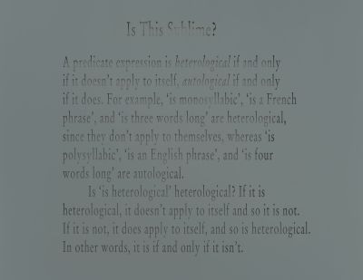 Joseph Kosuth – ‘The Question’ – London