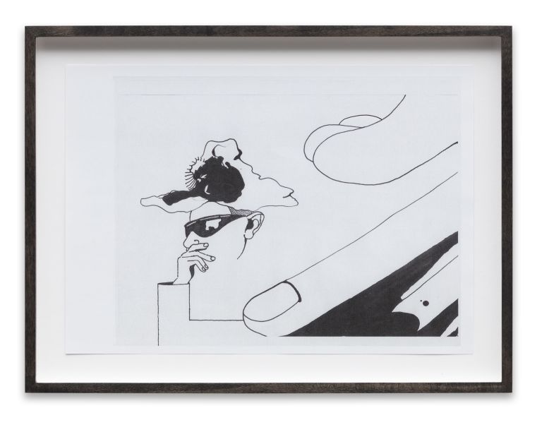 Mathew Hale / Eddie Ruscha
More Thinking Cap, 2020
Ink and laser-copy toner on paper
21 &times; 29.7 cm
8 1/4 &times; 11 3/4 inches