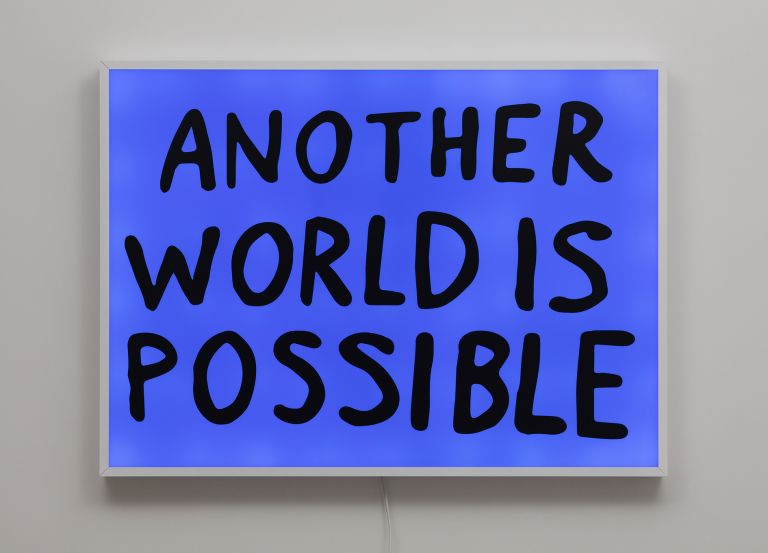 Sam Durant
Another World is Possible, 2019
Electric sign with vinyl text
111.8 × 152.4 cm
44 × 60 inches
Edition of 3 + 2 AP