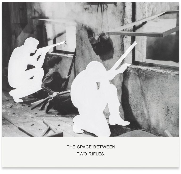 John Baldessari
The Space Between Two Rifles., 2019
Varnished inkjet prints on canvas with acrylic paint
137.5 &times; 146.4 &times; 3.8 cm
54 1/8 &times; 57 5/8 &times; 1 1/2 inches