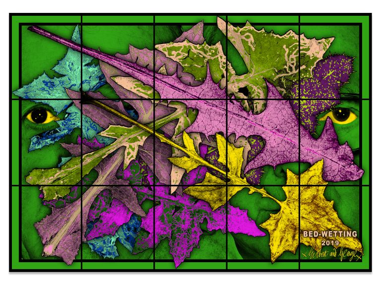 Gilbert & George
BED-WETTING, 2019
Mixed media
226 &times; 316 cm
89 &times; 124 3/8 inches