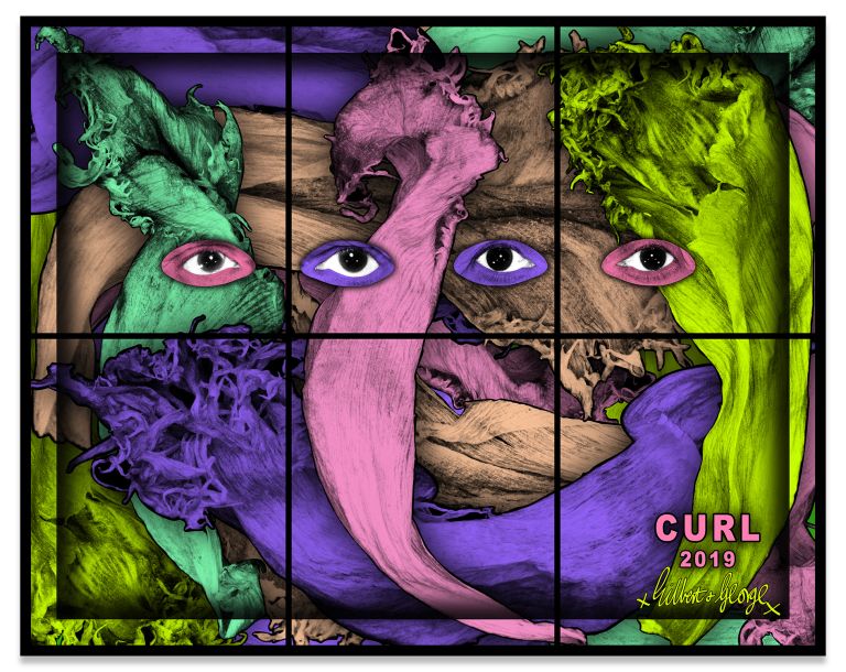 Gilbert & George
CURL, 2019
Mixed media
151 &times; 190 cm
59 1/2 &times; 74 7/8 inches