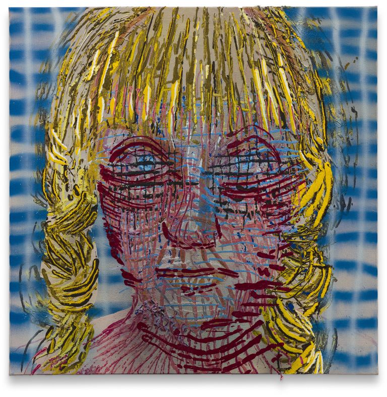 Kaari Upson
Untitled, 2020
Acrylic, spray paint and oil on canvas
61 &times; 61 cm
24 &times; 24 inches