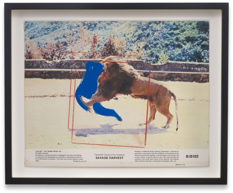 John Baldessari
(Maquette), ca. 1980&ndash;92
Film still photograph, acetate, gouache and wax pencil
27.9 &times; 35.6 cm
11 &times; 14 inches