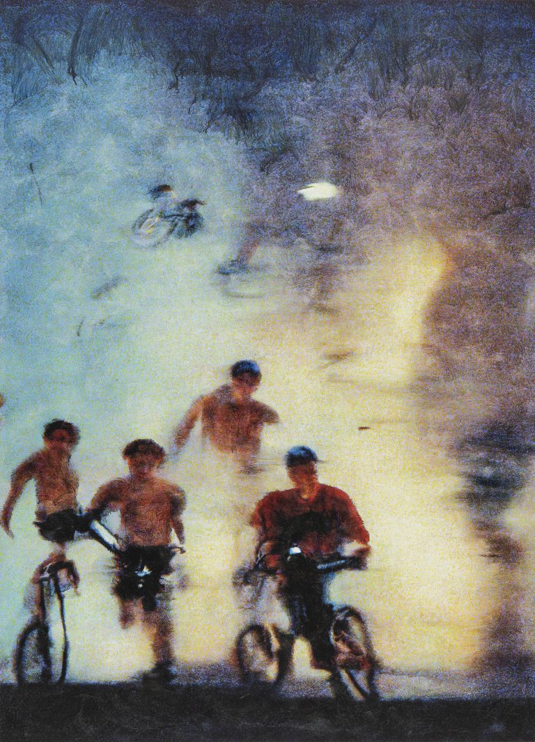 Jon Rafman
𐤁𐤍𐤉𐤌𐤟𐤁𐤉𐤌𐤟𐤔𐤋𐤟𐤏𐤓𐤐𐤋
(Boys in a Sea of Fog), 2022
Inkjet print and acrylic on canvas
186.7 &times; 134.6 cm
73.5 &times; 53 inches