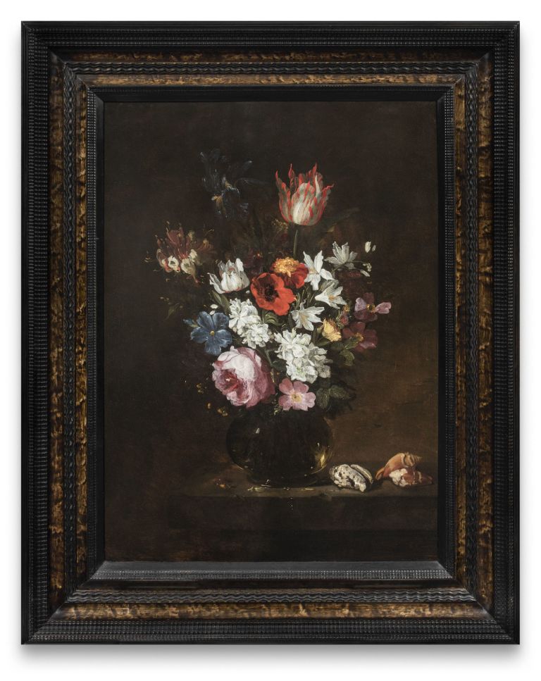 Jacques de Claeuw
Flower Still Life, 1651
Oil on panel
87.6 &times; 69.2 &times; 5.4 cm (framed)
34 1/2 &times; 27 1/4 &times; 2 1/8 inches (framed)