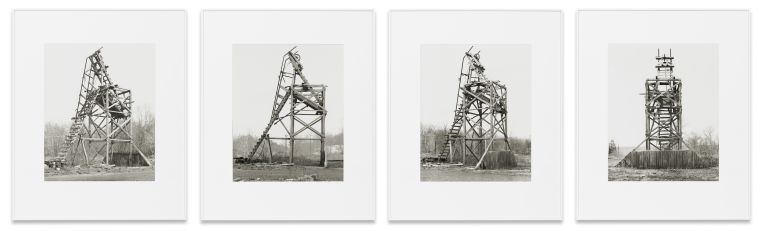 Bernd & Hilla Becher
Winding Tower, Reed & Herb Coal Co., Joliett, Schuylkill County, USA, 1975
4 silver-gelatin prints
each 60 &times; 50 cm
each 23 5/8 &times; 19 3/4 inches
each 91.5 &times; 75 cm (framed)
each 36 &times; 29 1/2 inches (framed)