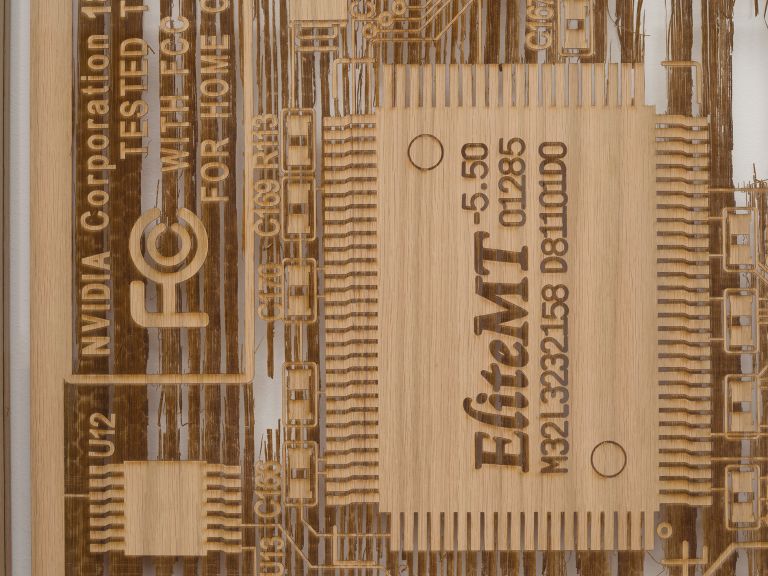 Analia Saban
Riva TNT2 Pro, Nvidia, 1999, Oak, 2023 (detail)
