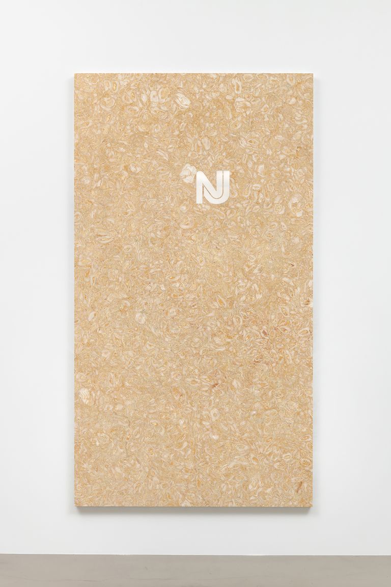 Cyprien Gaillard
Overburden, 2020
Aluminum honeycomb and sedimentary rock with stainless steel inlay
261.6 &times; 144.5 &times; 5.7 cm
103 &times; 56 7/8 &times; 2 1/4 inches