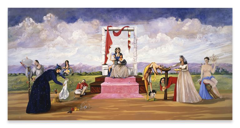 George Condo
Visions of St. Lucy, 1992&ndash;93
Oil on canvas
225.3 &times; 443 cm
88 3/4 &times; 174 3/8 inches