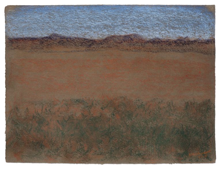Richard Artschwager
Horizontal Landscape with Blue Mountains, 2010
Pastel on handmade paper
45.7 &times; 60 cm
18 &times; 23 5/8 inches
69.9 &times; 54.7 cm (framed)
27 1/2 &times; 21 1/2 inches (framed)