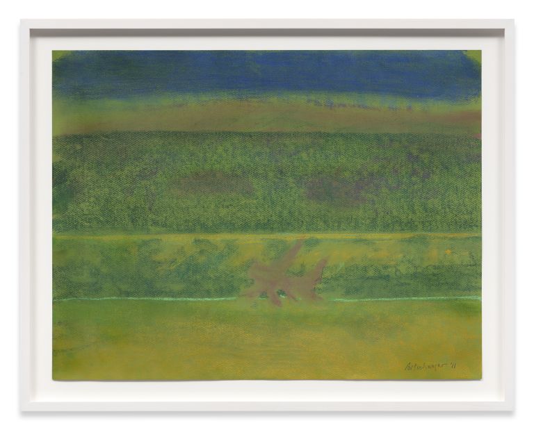 Richard Artschwager
Landscape with Purple Bushes, 2011
Pastel on green paper
50.2 &times; 65.4 cm
19 3/4 &times; 25 3/4 inches
59.2 &times; 74.4 cm (framed)
23 1/4 &times; 29 1/4 inches (framed)